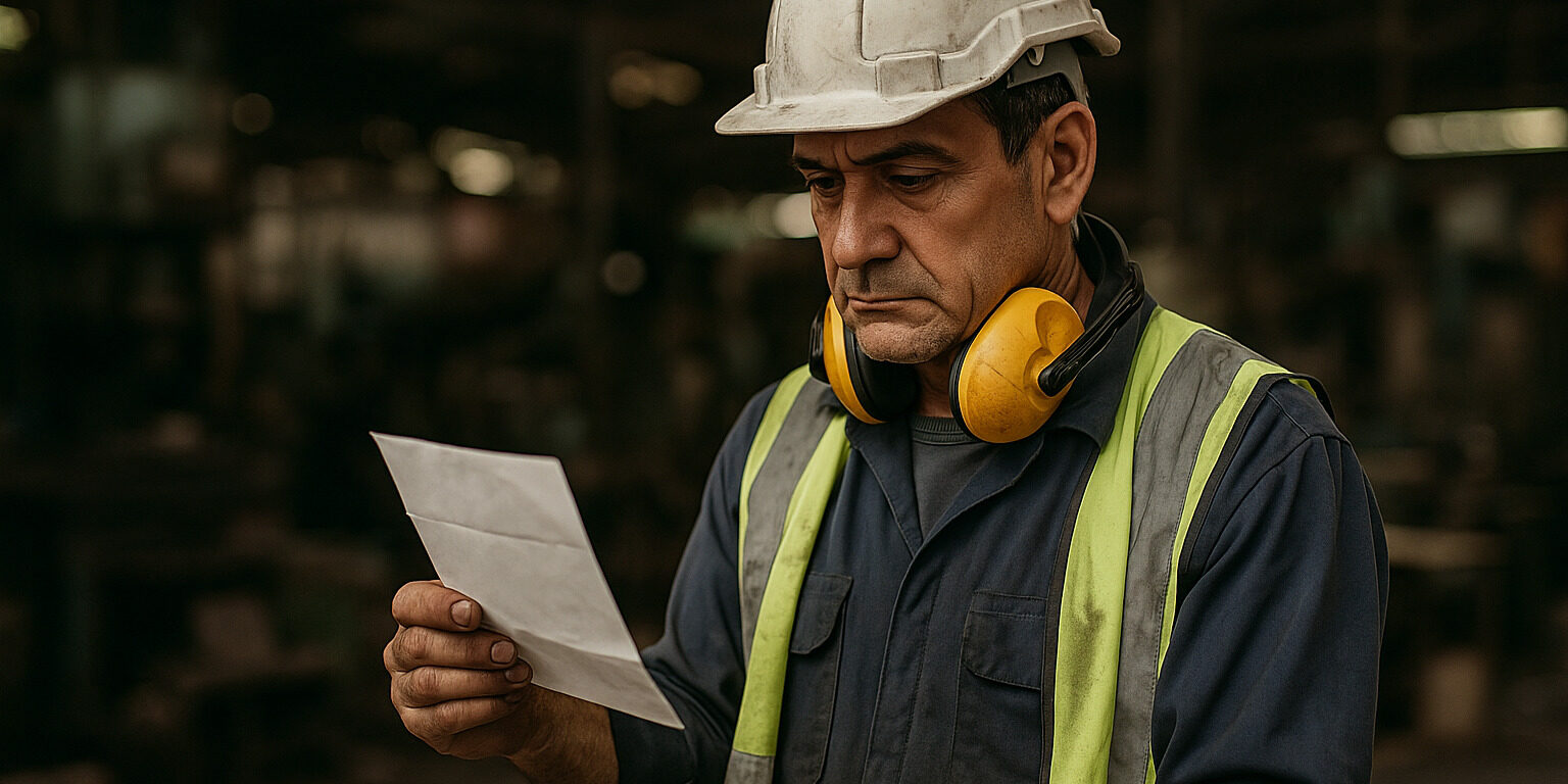 trabalhador com EPI em ambiente insalubre recebendo adicional