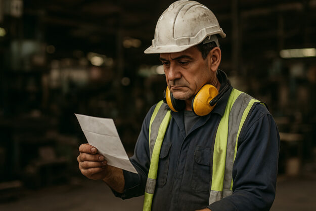 trabalhador com EPI em ambiente insalubre recebendo adicional