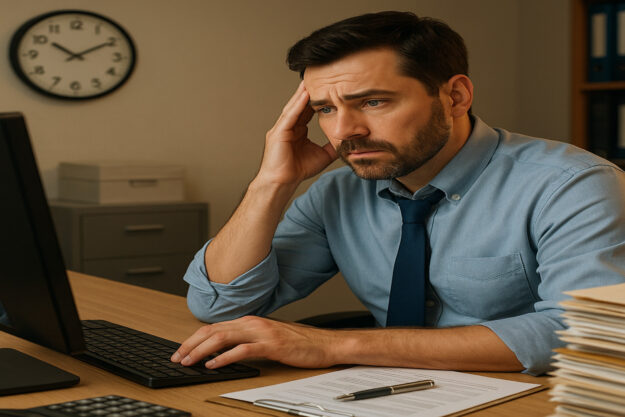 trabalhador controlando a jornada e hora extra