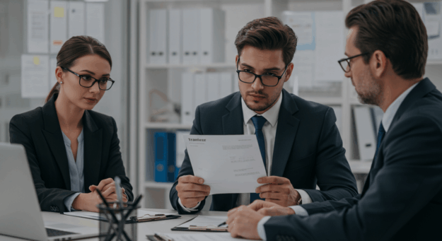 Trabalhador questionando mudança de função ou local de trabalho com gestor de RH